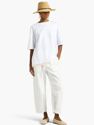 T-SHIRT OVERSIZE Z KORONKĄ LIVIANA CONTI