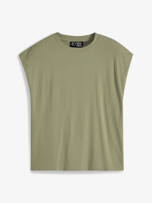 T-shirt oversize z miękkiej wiskozy BonPrix zielony