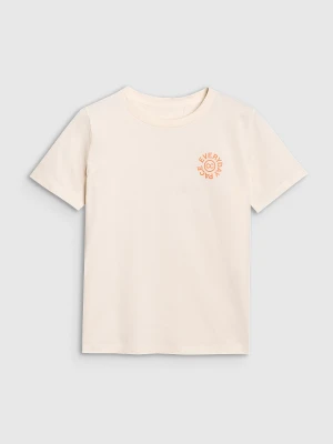 4F T-shirt oversize z nadrukiem damski - biały XL