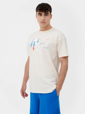 T-shirt oversize z nadrukiem męski 4F