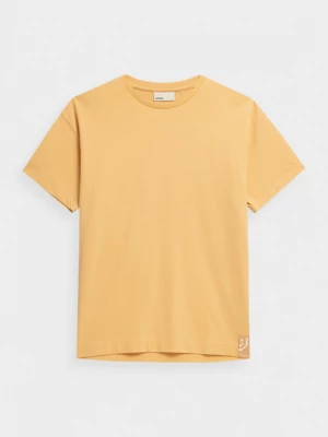 T-shirt oversize z nadrukiem męski - żółty OUTHORN