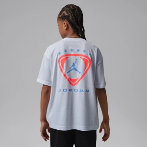 T-shirt oversize z nadrukiem piłkarskim dla dużych dzieci Brooklyn Club Jordan - Biel