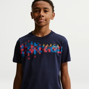 T-shirt piłkarski dla dużych dzieci Nike FC Barcelona - Niebieski
