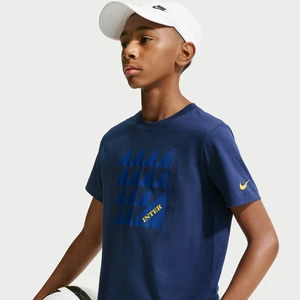 T-shirt piłkarski dla dużych dzieci Nike Inter Mediolan Club - Niebieski
