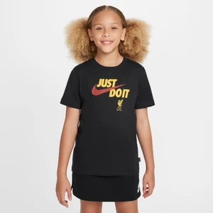 T-shirt piłkarski dla dużych dzieci Nike Liverpool F.C. - Czerń