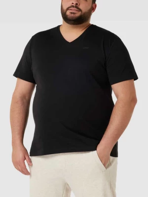 T-shirt PLUS SIZE z detalem z logo S.Oliver Plus