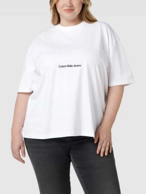 T-shirt PLUS SIZE z wyhaftowanym logo Calvin Klein Jeans Plus