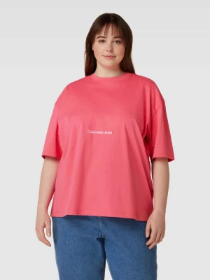 T-shirt PLUS SIZE z wyhaftowanym logo model ‘INSTITUTIONAL’ CK Jeans Plus