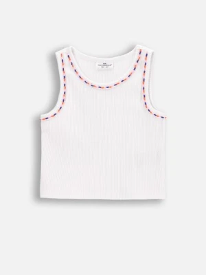 T-shirt prążkowany bez rękawów COCCODRILLO