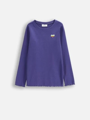 T-shirt prążkowany z długim rękawem COCCODRILLO