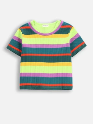 T-shirt prążkowany z krótkim rękawem COCCODRILLO