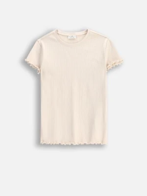 T-shirt prążkowany z krótkim rękawem COCCODRILLO