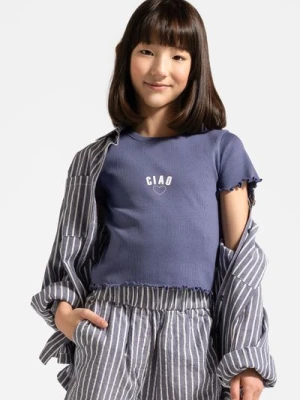 T-shirt prążkowany z krótkim rękawem COCCODRILLO