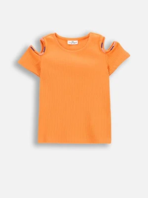 T-shirt prążkowany z krótkim rękawem COCCODRILLO