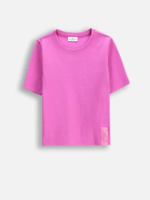 T-shirt prążkowany z krótkim rękawem COCCODRILLO