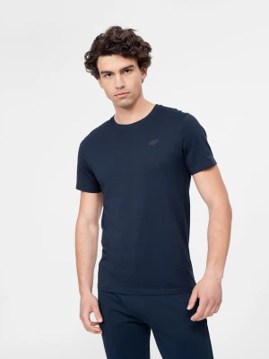 4F T-shirt regular gładki męski XS