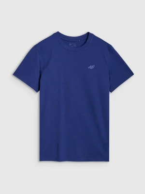 4F T-shirt regular gładki męski - granatowy XXL