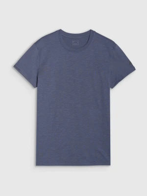 4F T-shirt regular gładki męski - granatowy XL