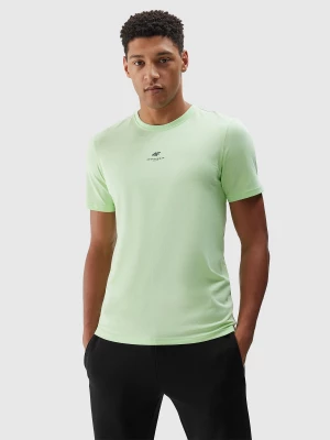 T-shirt regular gładki męski - jasna zieleń 4F