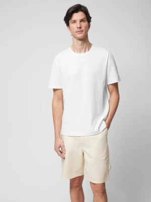 T-shirt regular gładki męski Outhorn - złamana biel