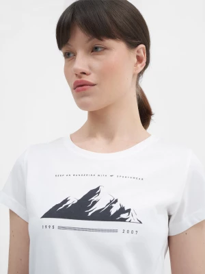T-shirt regular z bawełny organicznej damski 4F