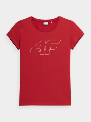 T-shirt regular z nadrukiem damski 4F
