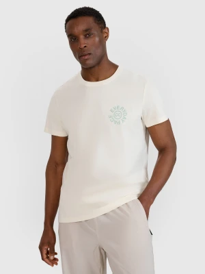 4F T-shirt regular z nadrukiem męski - biały S