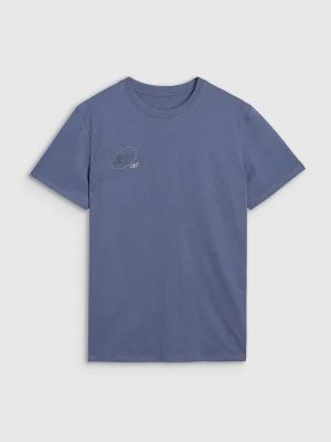 4F T-shirt regular z nadrukiem męski - granatowy S