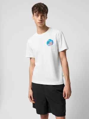 T-shirt regular z nadrukiem męski Outhorn - złamana biel