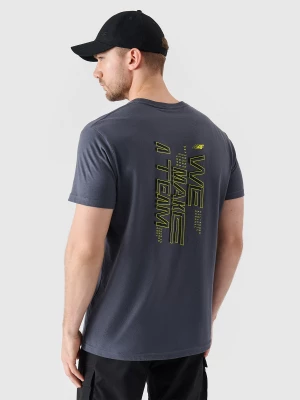 T-shirt regular z nadrukiem męski - szary 4F