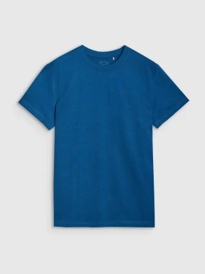 4F T-shirt regular z nadrukiem męski - turkusowy XXL