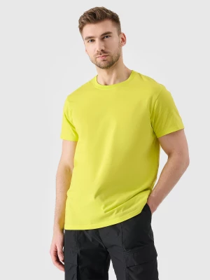 T-shirt regular z nadrukiem męski - zielony 4F