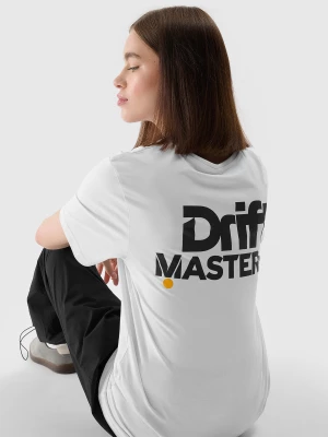 T-shirt regular z nadrukiem uniseks 4F x Drift Masters - biały