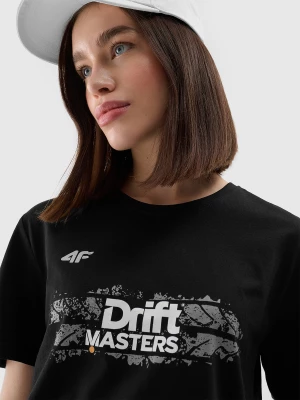 T-shirt regular z nadrukiem uniseks 4F x Drift Masters - czarny