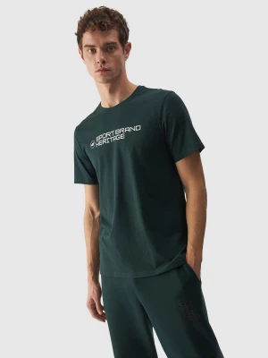 T-shirt regular z napisem męski - zielony 4F