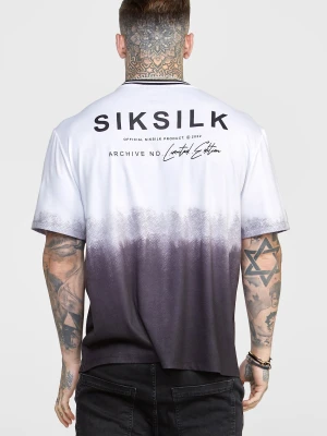 Zdjęcie produktu T-shirt SikSilk męski czarny fade oversized fit z graficznym nadrukiem