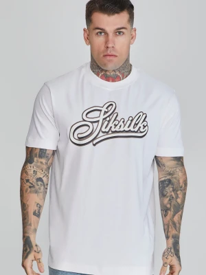 SikSilk Męska Biała Koszulka z Logo