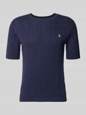 T-shirt Slim Fit o wyglądzie dzianiny REVIEW