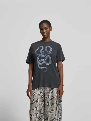 T-shirt Slim Fit z czystej bawełny Anine Bing Czarny