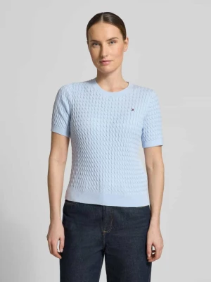 T-shirt krój slim fit z czystej bawełny Tommy Hilfiger Jasnoniebieski
