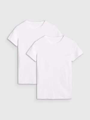 T-shirt slim gładki damski (2-pack) - multikolor 4F