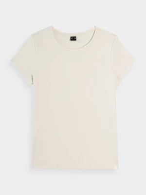 T-shirt slim z bawełną organiczną damski 4F