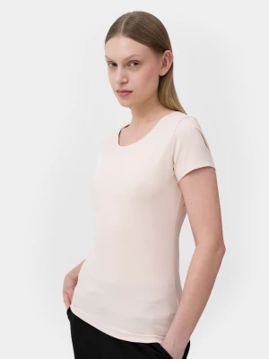 T-shirt slim z bawełną organiczną damski 4F