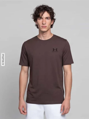 t-shirt sport o kroju regular fit z mieszanki bawełny Under Armour Błotnisty
