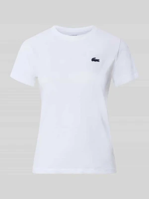 t-shirt sport o kroju slim fit z mieszanki bawełny Lacoste Biały
