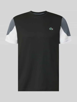 t-shirt sport w styl color blocking, krój regular fit Lacoste Ciemnoszary