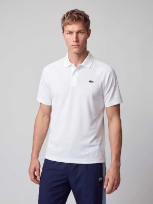 t-shirt sportowe o kroju regular fit z kołnierzykiem polo Lacoste Biały