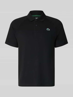 t-shirt sportowe o kroju regular fit z kołnierzykiem polo Lacoste Czarny