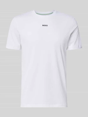 t-shirt sportowy krój slim fit z nadruk z logo model 'TS_Active' Boss Biały