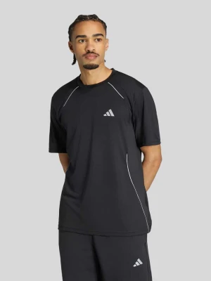 t-shirt sportowy o kroju regular fit z nadrukiem z logo Adidas Czarny